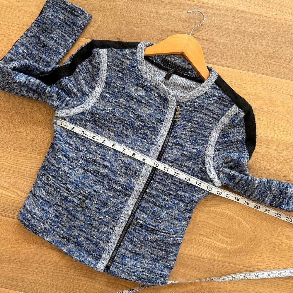 BCBGMaxAzria Blue and Black Textured Blazer - Picture 4 of 5